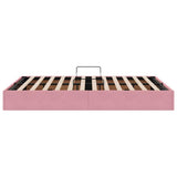 Storage Bed with Mattress with Storage Pink 140 x 190 cm Velvet 3370099