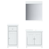 3 Piece Bathroom Furniture Set BERG White Solid Wood Pine 3206494