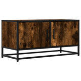 TV Cabinet Smoked Oak 80x34.5x40 cm Engineered Wood and Metal 848826