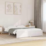 Bed Frame without Mattress White Solid Wood 160x200 cm 815055