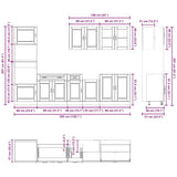 7 Piece Kitchen Cabinet Set "Kalmar" Smoked Oak Engineered Wood 3314756