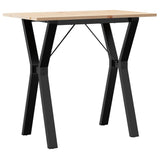 Dining Table Y-Frame 80x50x75 cm Solid Wood Pine and Steel 3282716