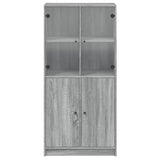 Highboard with Doors Grey Sonoma 68x37x142 cm Engineered Wood 3295869