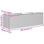 ZNTS Garden Planter with 3 Pots Grey 105x30x32 cm Poly Rattan 366418