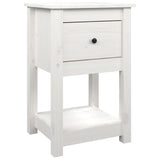 Bedside Cabinet White 40x35x61.5 cm Solid Wood Pine 821731