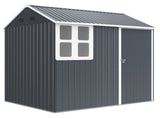 7 x 6ft Galvanised Garden Shed, with Latch - Dark Grey T3398P325234