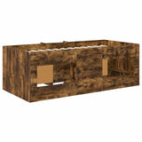Loft Bed Frame with Cabinet 3 pcs Smoked Oak Engineered Wood 3423386