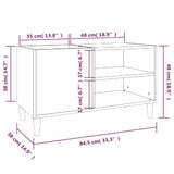 Record Cabinet Brown Oak 84.5x38x48 cm Engineered Wood 831956