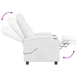 Recliner Massage Chair White 75 x 95 x 106 cm Fabric 42051154