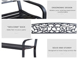 126Lx60Wx85H cm Steel Bench-Black T3398P323766