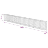 Gabion Wall with Covers Galvanised Steel 900x50x100 cm 143588