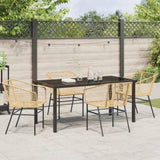 Garden Dining Set 5 pcs Brown Poly Rattan 3380900