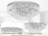 Round Crystal Ceiling Lamp 7 Lights Chandelier Mounted Fixture For Living Room Dining Room Hallway T3398P341448