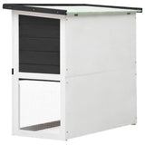 170831 Outdoor Rabbit Hutch 1 Door Grey Wood