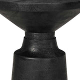 ZNTS Side Table Black Ø33x50 cm Solid Wood Mango 4017539