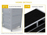 Rabbit Hutch Outdoor Guinea Pig Hutch Bunny Cage with No-Leak Trays, Divider, 136 x 50 x 93cm, Grey T3398P548529