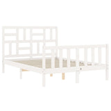 Bed Frame without Mattress White 140x190 cm Solid Wood Pine 3193057