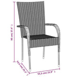 ZNTS 5 Piece Garden Dining Set Black Poly Rattan 3156656