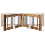 Foldable Dog Gate with Stands 6 pcs Old Wood 602 cm 892125