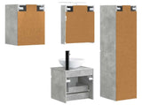 Bathroom Cabinet Set 5 pcs Concrete Grey 40 x 10.5 x 60.5 cm 3407338