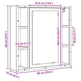 Bathroom Mirror Cabinet Artisan Oak 60x16x60 cm Engineered Wood 862227