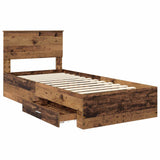 Bed Frame with Headboard Old Wood 90 x 190 cm Engineered Wood 3410956