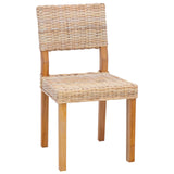 Dining Chair 2 pcs Kubu Rattan Natural 46 x 55 x 84 cm 42012426