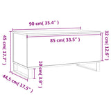 ZNTS Coffee Table Grey Sonoma 90x44.5x45 cm Engineered Wood 830986