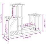 Flower Stand 90x25x73.5 cm Solid Wood Fir 362875