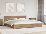 Bed Frame with Drawer Artisan Oak 180 x 200 cm Engineered Wood 3408237
