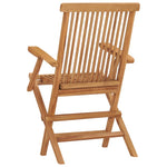 ZNTS Folding Garden Chairs 3 pcs Solid Teak Wood 315444