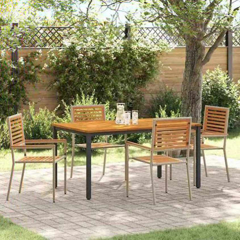 Garden Dining Set 4 pcs Beige Poly Rattan 3365498