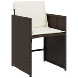 13 Piece Garden Dining Set with Cushions Brown Poly Rattan 3211161