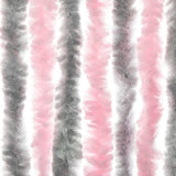 Fly Curtain Silver Grey and Pink 100x220 cm Chenille 377365