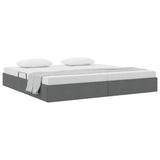 Storage Bed with Mattress Dark Grey 200 x 200 cm Fabric 3370035