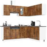 ZNTS 11 Piece Kitchen Cabinet Set Lucca Smoked Oak Engineered Wood 3314956