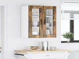 Wall Glass Cabinet PORTO Smoked Oak 60 x 31 x 80 cm 885440