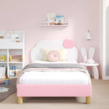 Children's Bed Frame with Headboard Pink 80 x 200 cm PU 42011018