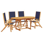 ZNTS 5 Piece Garden Dining Set Solid Wood Acacia and Textilene 3279308