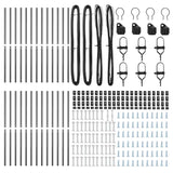 Embedded Fence Post 26 pcs Grey Powder-Coated Steel 3350143