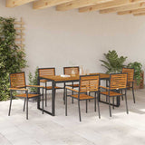 Garden Dining Set 7 pcs Black and Brown Poly Rattan 3365481