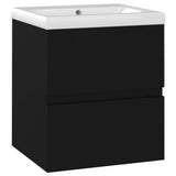 Sink Cabinet with Built-in Basin Black Engineered Wood 3071532