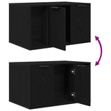 Cat Litter Box Enclosure Black Oak 80x50x45 cm Engineered Wood 865987