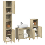 3 Piece Bathroom Furniture Set Sonoma Oak Engineered Wood 3307669