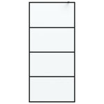 Walk-in Shower Wall Black 90x195 cm Frosted ESG Glass 152131
