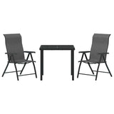 Garden Dining Set 3 pcs Grey Powder-Coated Steel 3379275