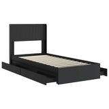 Bed Frame with Storage and Headboard Black 75 x 190 cm 3414426