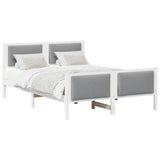 Bed Frame with Headboard Light Grey 135 x 190 cm Fabric 878343