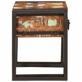End Table with Drawer 30 x 30 x 40 cm Solid Reclaim Wood 4016716