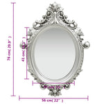 Wall Mirror Castle Style 56x76 cm Silver 320358